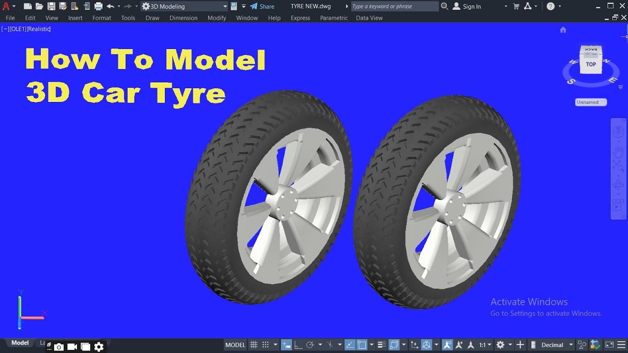 3D Tyre Design in AutoCAD (Step-by-Step Tutorial) #3DTutorial #EngineerinDesign