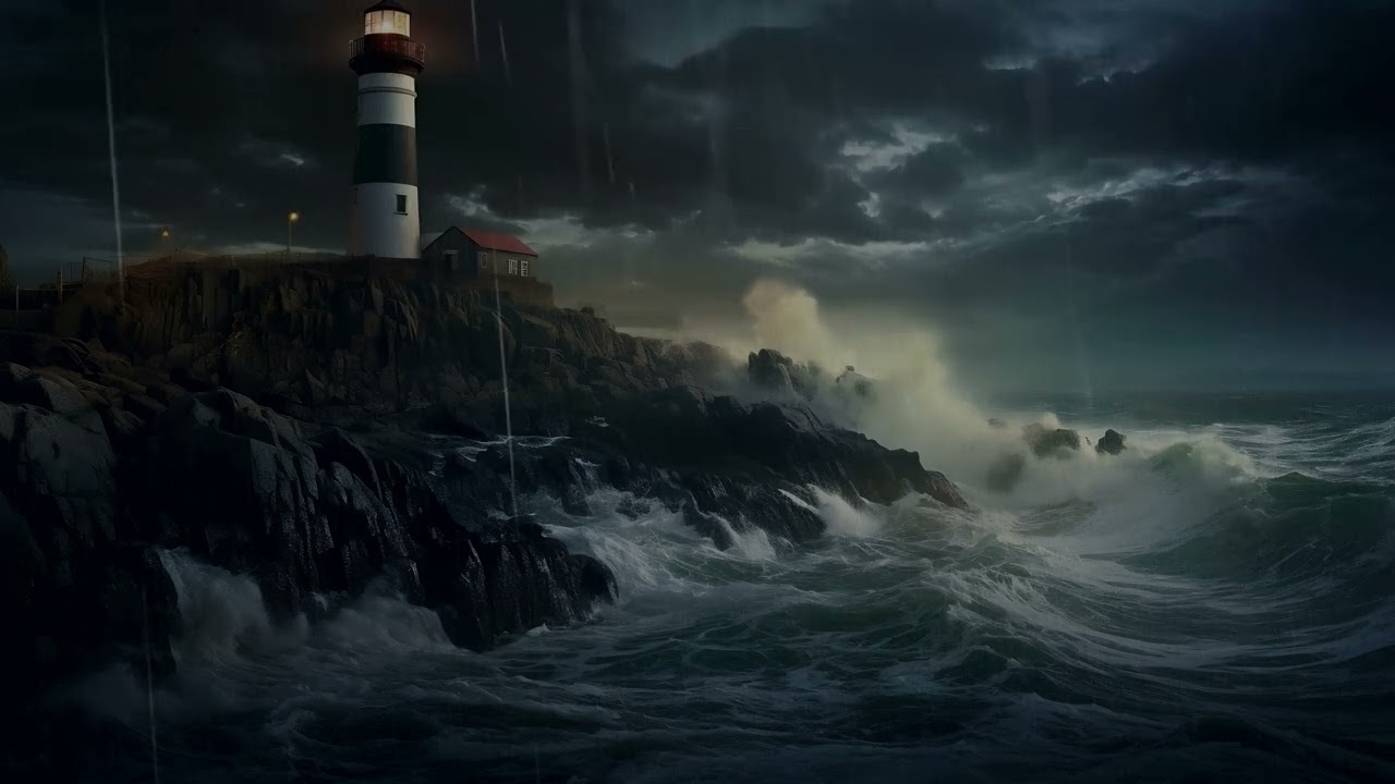 1Hr Storm at the Lighthouse | Does it Hurt Ambiance | Storm Ambiance | Rain Ambiance