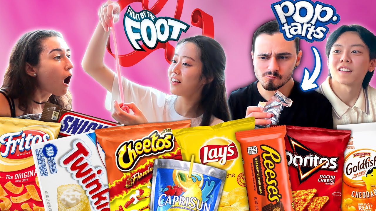 Foreigners trying ALL the American Snacks for the FIRST TIME!!