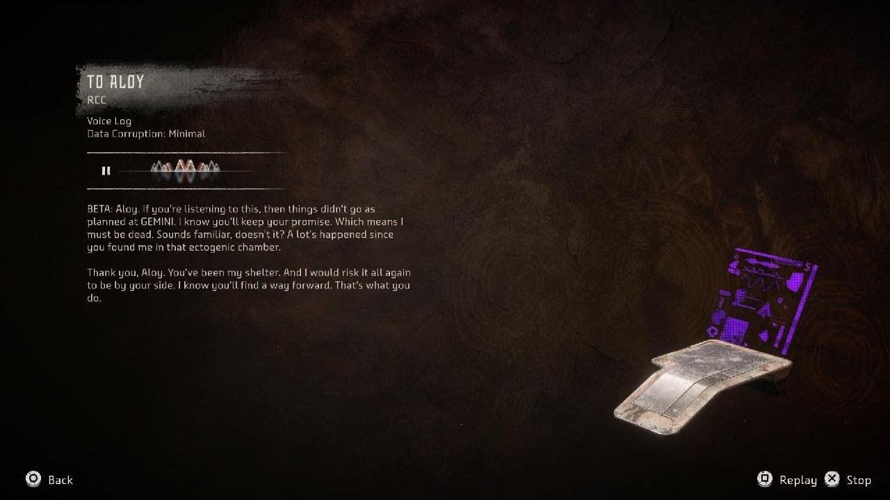Beta's message to Aloy