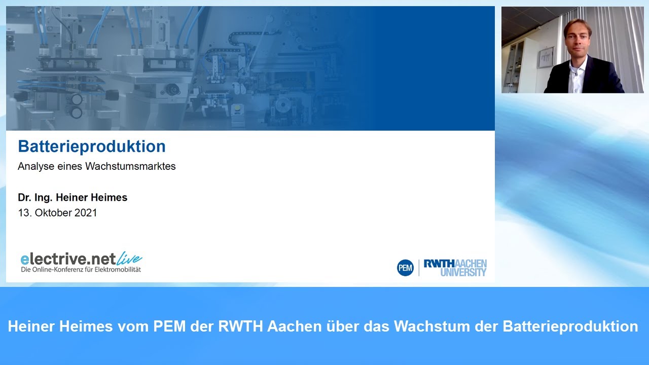 Boom der Batterieproduktion – Dr. Heiner Heimes vom PEM der RWTH Aachen – „electrive.net LIVE“