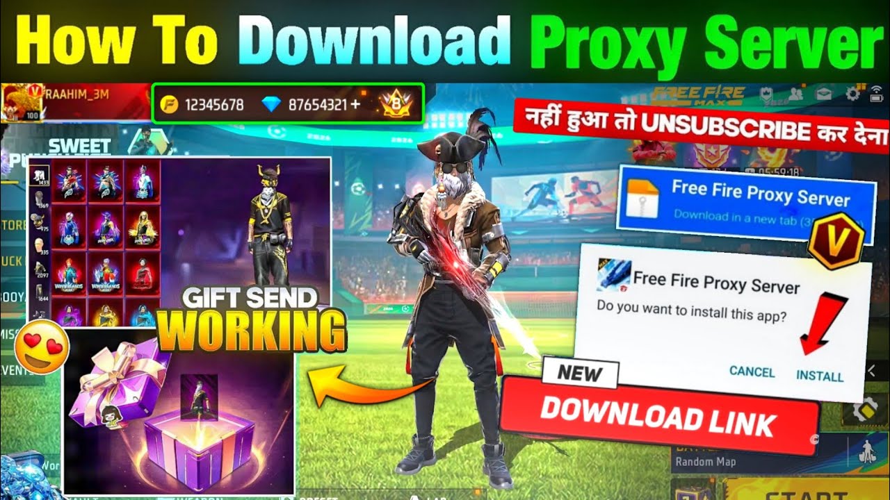 HOW TO DOWNLOAD PROXY SERVER IN FREE FIRE, HOW TO USE PROXY SERVER IN FREE FIRE, VIP PROXY SERVER