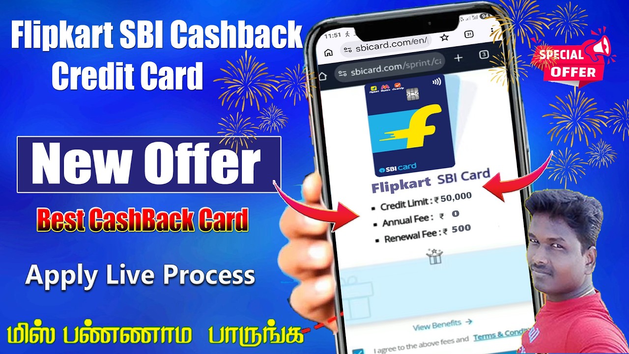 Flipkart SBI Bank Cashback Credit Card Apply with New Offer full details in Tamil@Tech and Technics