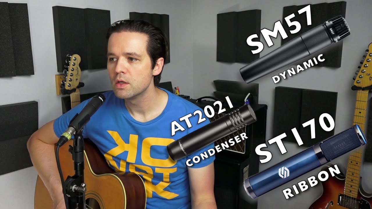 Comparing Microphone Types - SM57 Dynamic VS AT2021 Condenser VS ST170 Ribbon