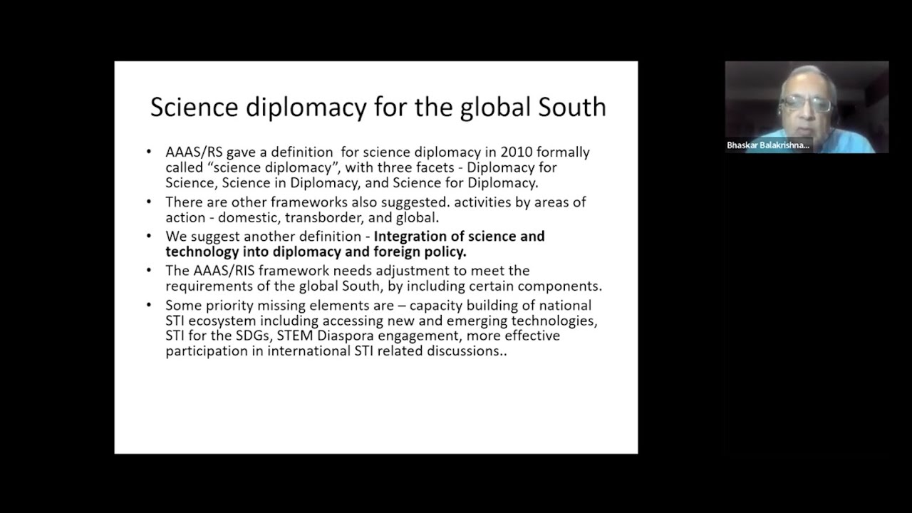 India's Science and Technology Diplomacy (Lecture - Amb.  Bhaskar Balakrishnan)