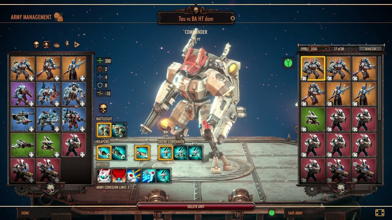 Warhammer 40k Battlesector Army Build Guide Tau vs Blood Angels Build