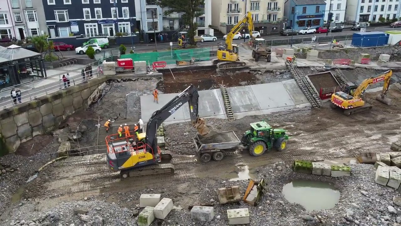 Coastal defense project | October 24 update | Mumbles sea wall | Drone video | part 5