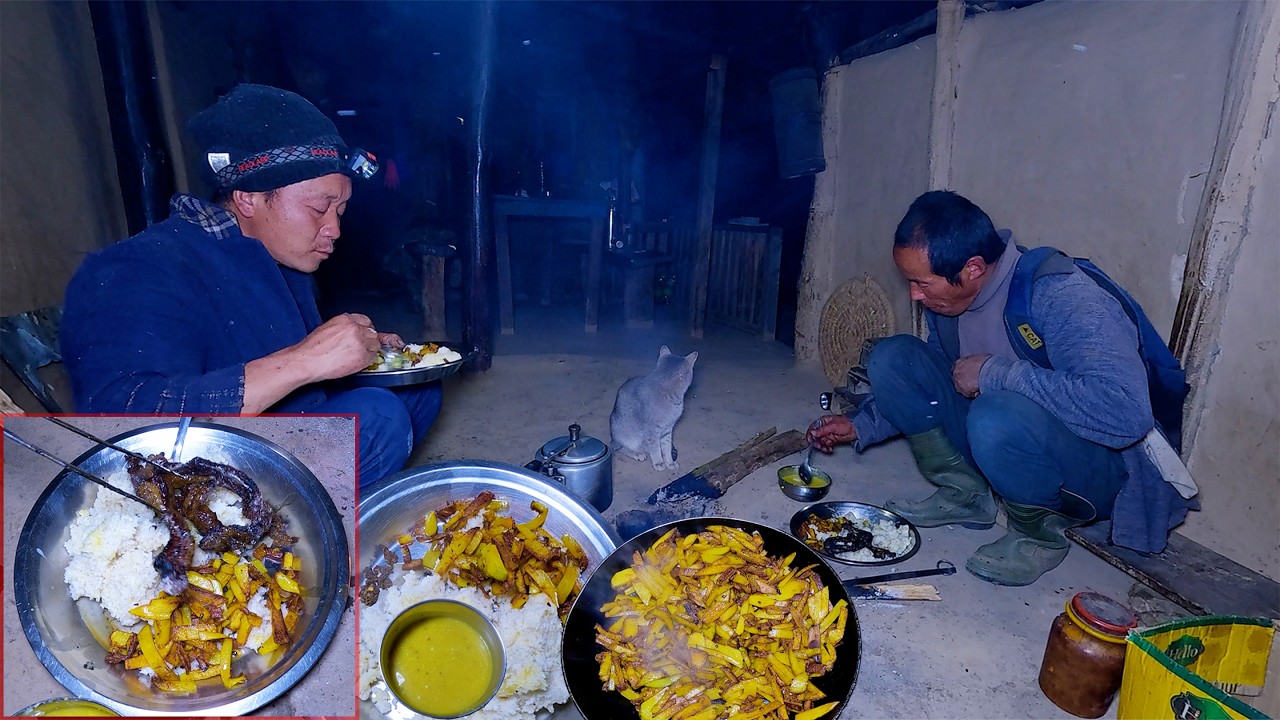 bhumi's dinner with CALL brother || Bhumi Kitchen and natural village cooking @bhumicooking
