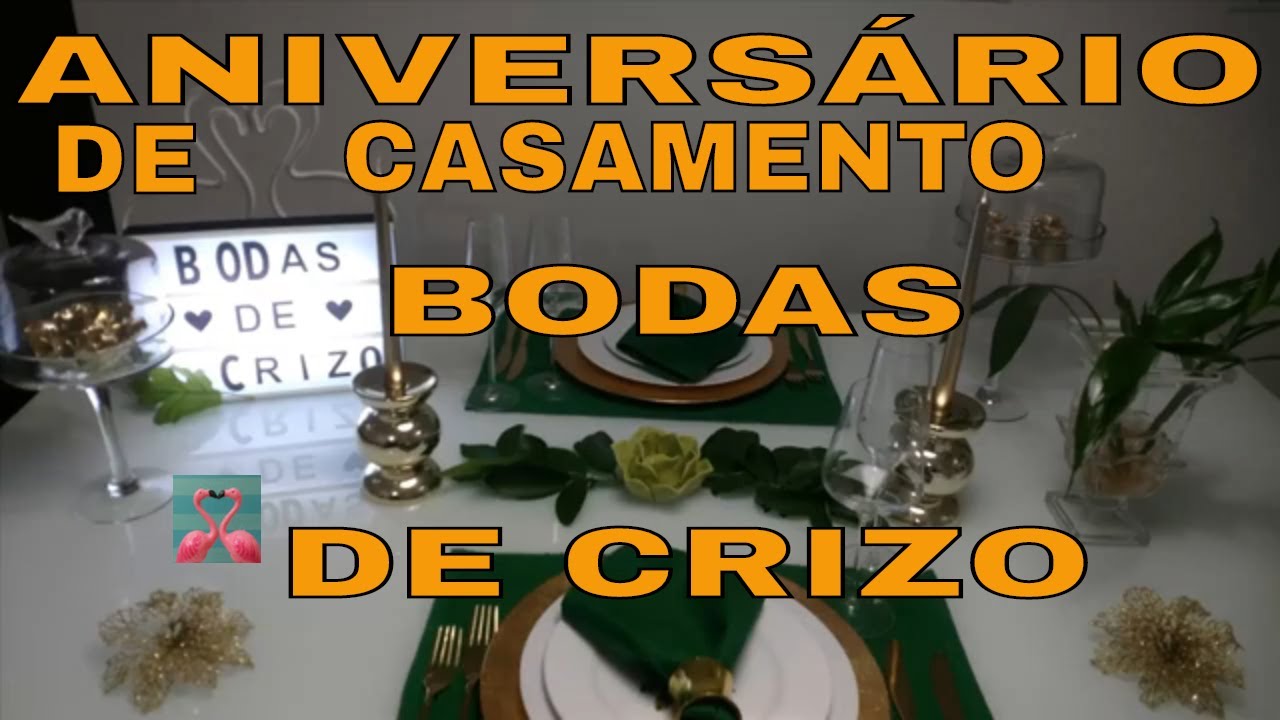 BODAS DE CRIZO - ANIVERSÁRIO DE CASAMENTO EM CASA - MESA POSTA-DECORACAO