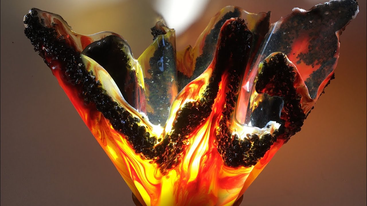 Flame Inspired Epoxy Resin Lampshade