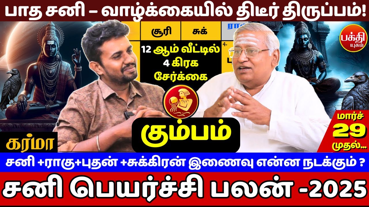 கும்பம் சனியின் பிடியில் இருந்து தப்பும் | BAKTHI YUGAM | SANI PEYARCHI PALAN | Jothidam | Jms |