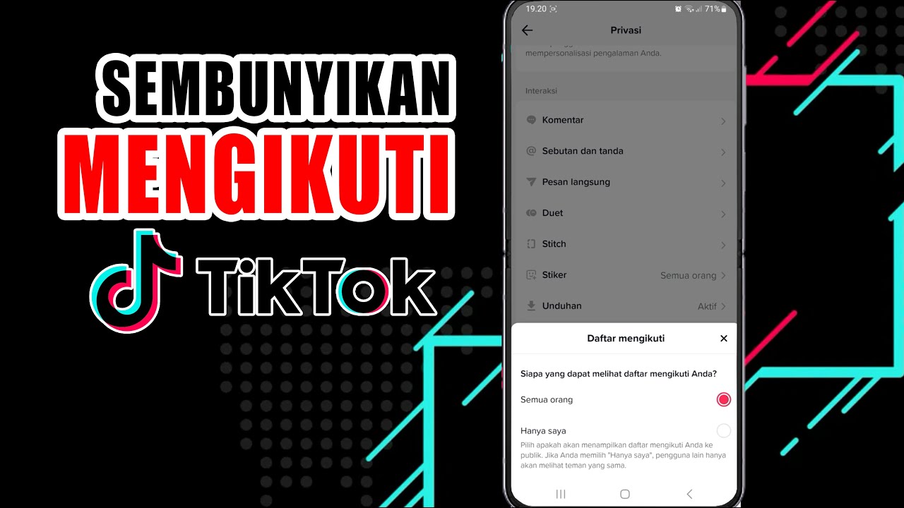 Cara Menyembunyikan Mengikuti di Tiktok