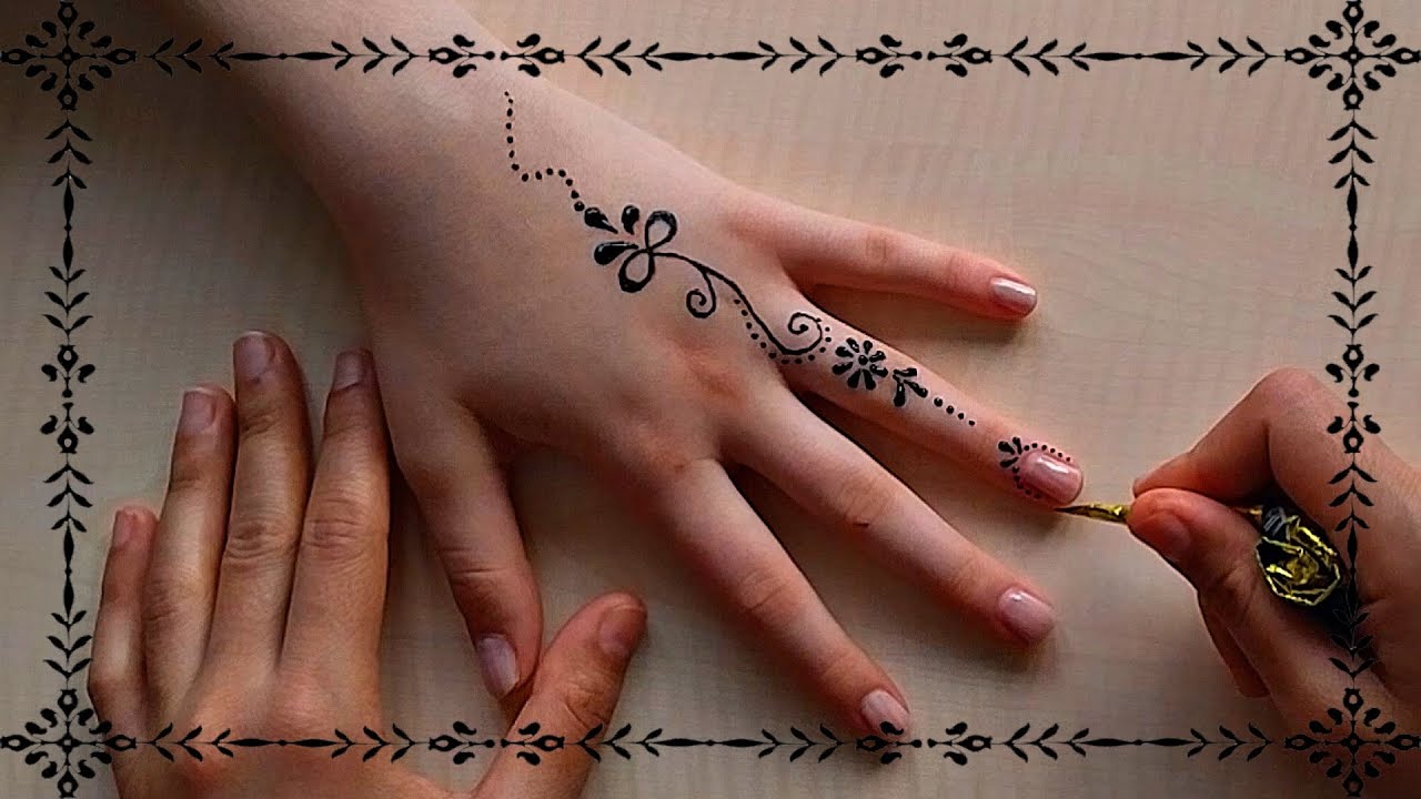मेंहदी-basit hint kınası &ouml;rneği, نقش حناء جميل وجذاب خفيف وسهل جدا