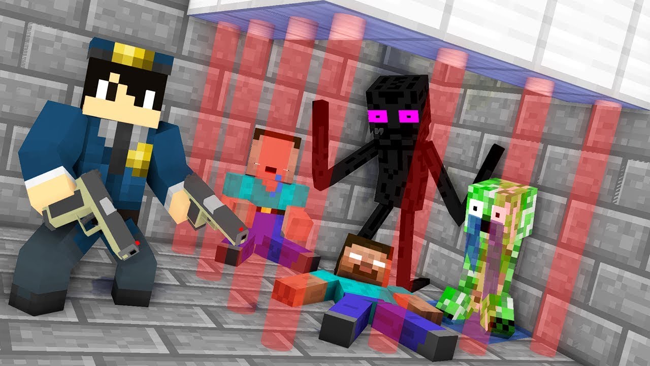 Monster School : FUNNY JAILBREAK Challenge - Minecraft Animation