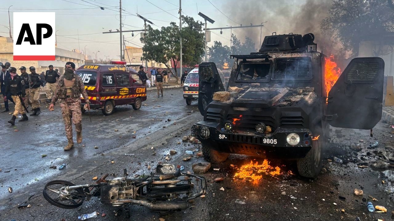 Aftermath of protesters storming US Consulate in Pakistan after Khamenei's death
