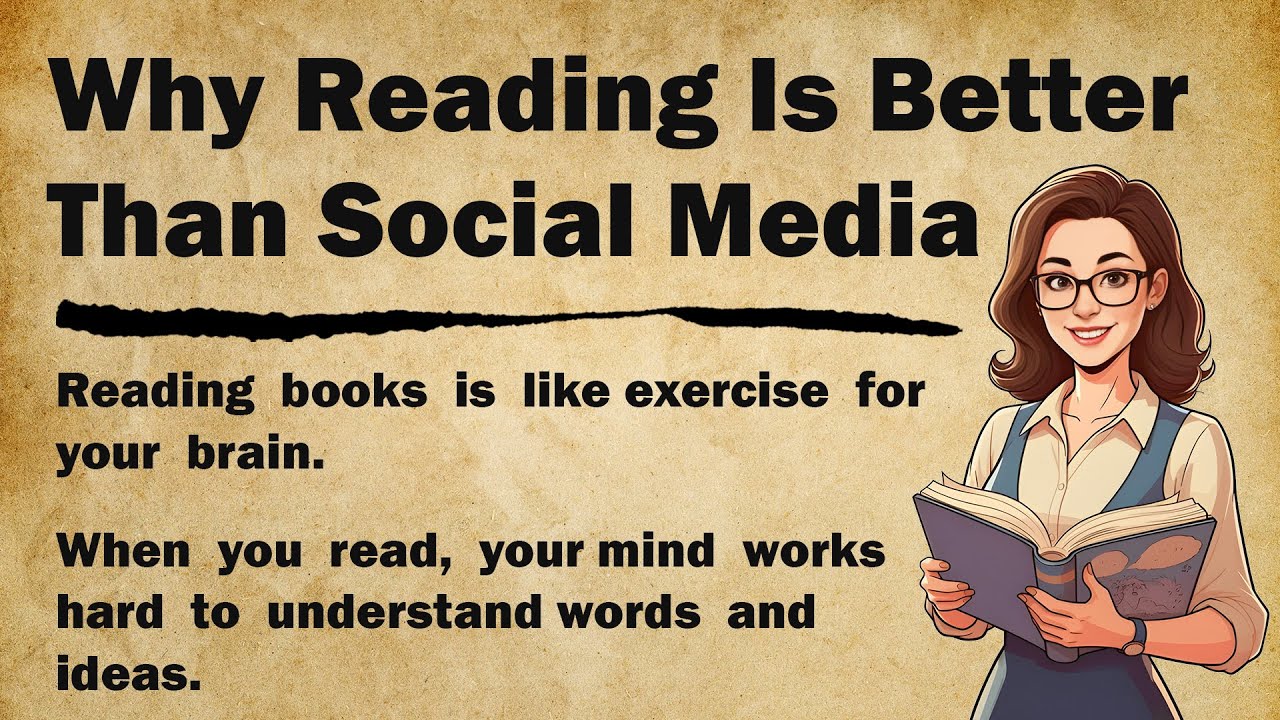 Why Reading Is Better Than Social Media 📚📱|| Motivational English Story || Graded Reader 🎧