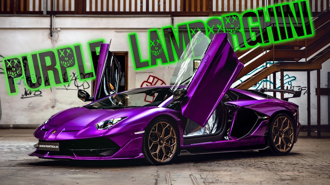 Lamborghini Aventador SVJ PURPLE CHROME WRAP | PRINTTECH WRAPPING
