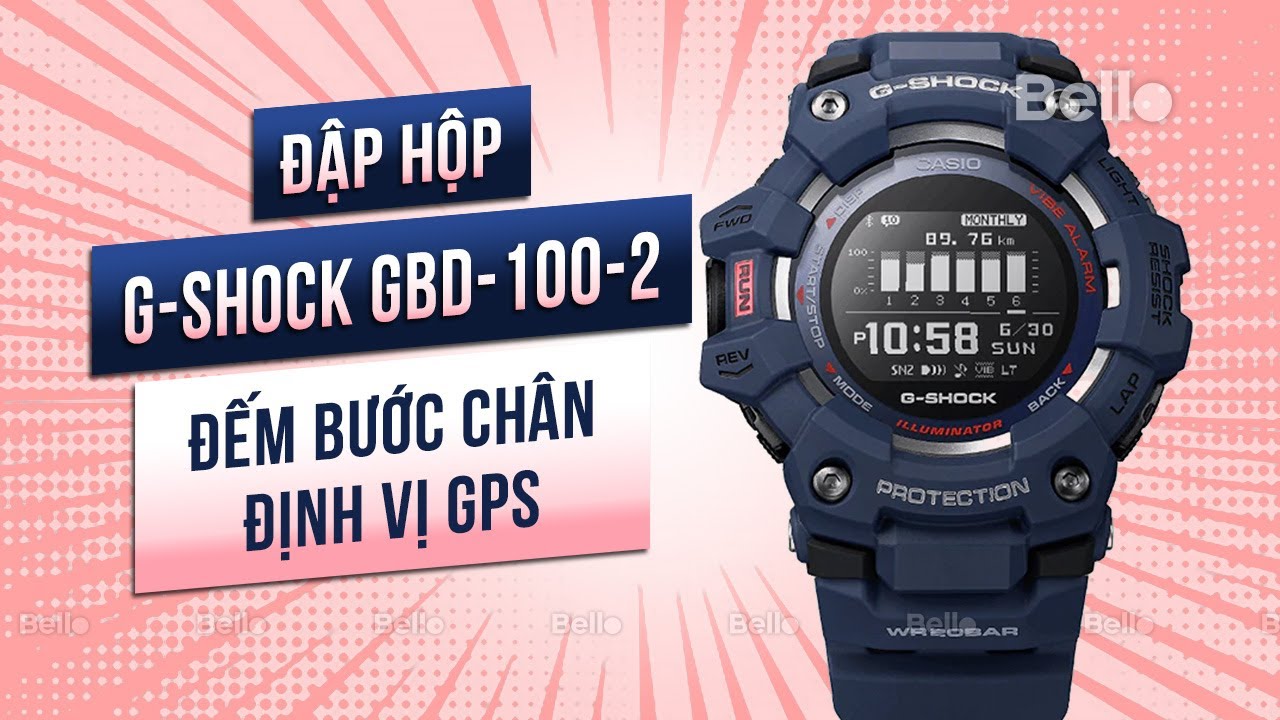 Đập hộp G-Shock G-Squad GBD-100-2 định vị GPS, đếm bước chân