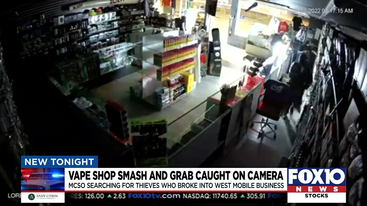Smash and grab at a vape shop in West Mobile
