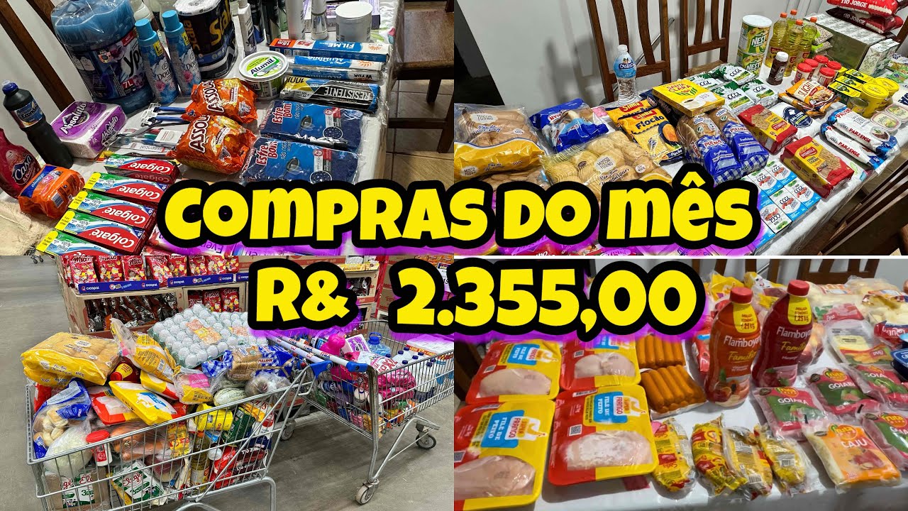 Compras do Mês 2.355 , 00 de compras de supermercado, mostrei tudo pra vcs 