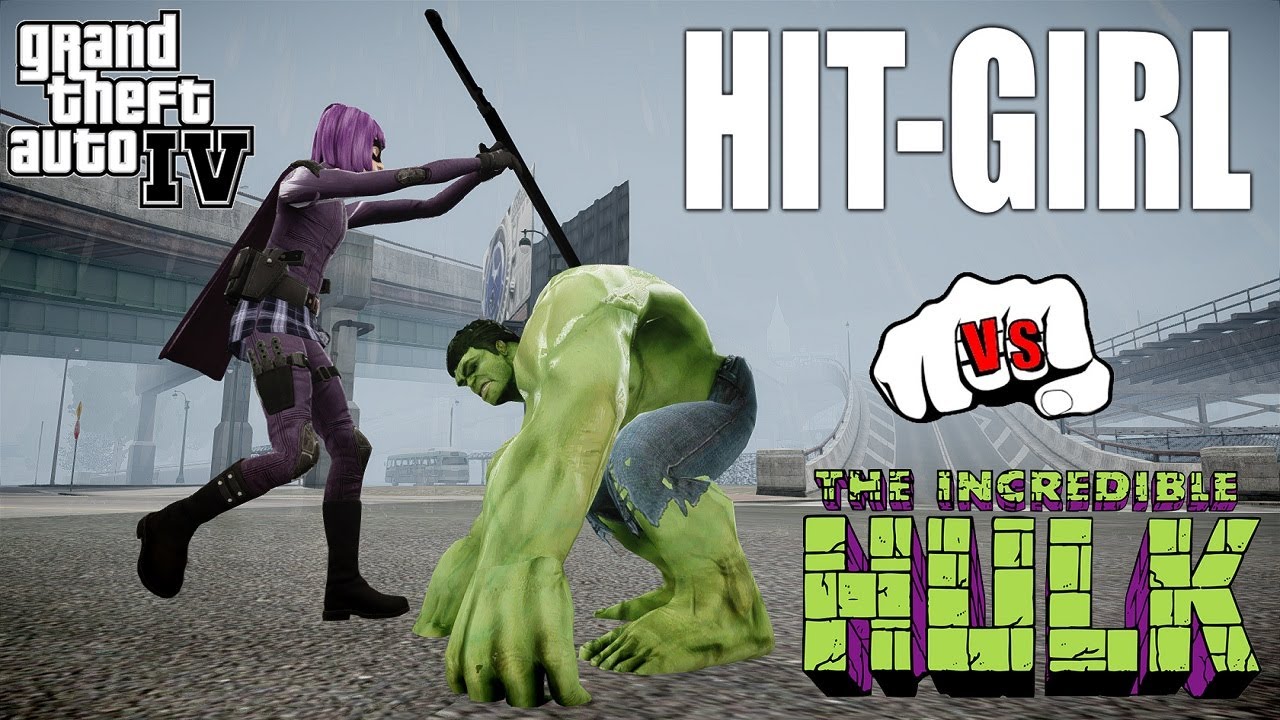 HIT-GIRL (Kick-Ass) VS HULK | GREAT BATTLE | GTA IV