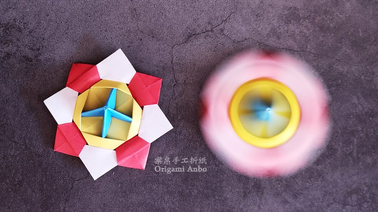 折纸陀螺简单版，旋转速度很快哦，儿童手工 | DIY Paper Spinning Top Instructions | 折り紙「コマ」の作り方 | Origami Toys with Paper