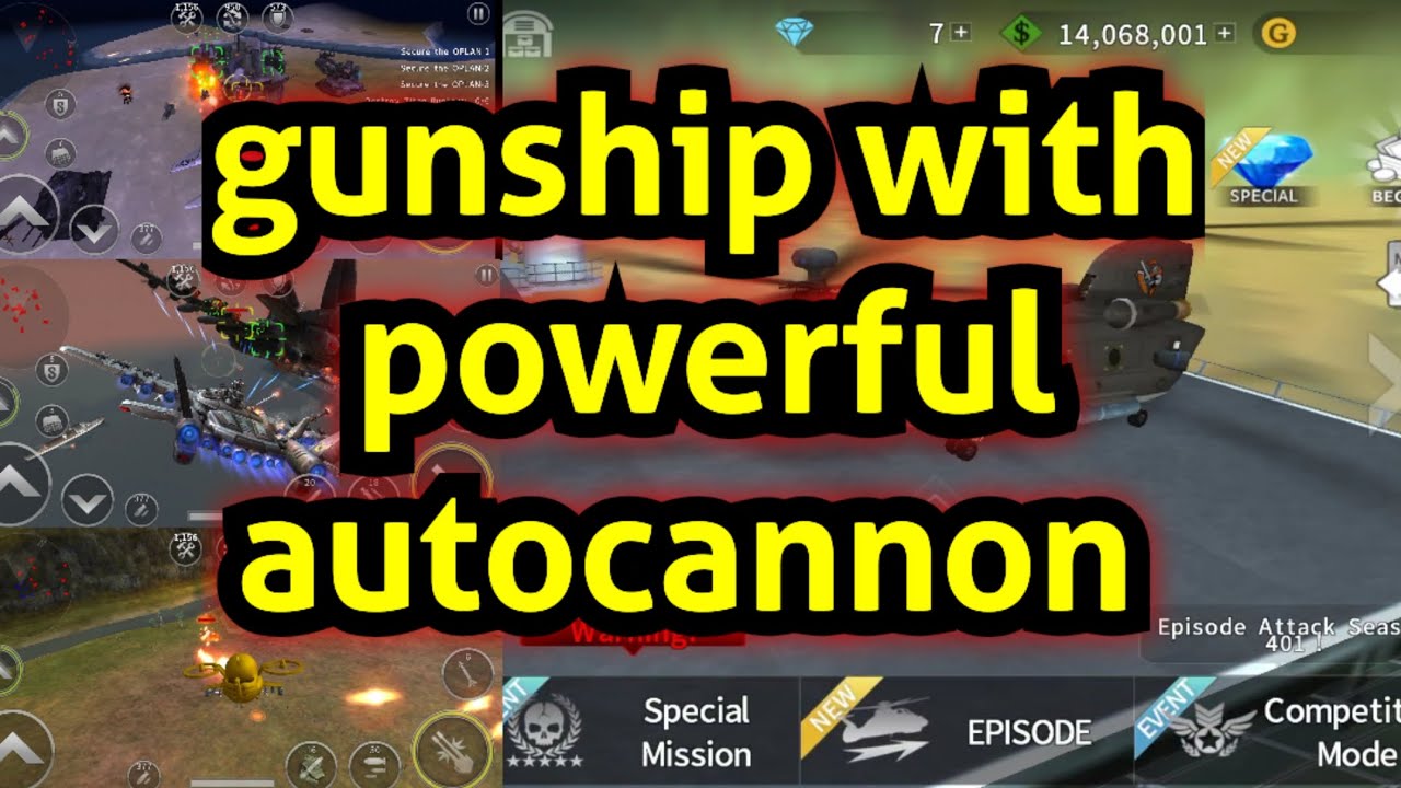 Gunship Battle - Gunships with powerful autocannon 