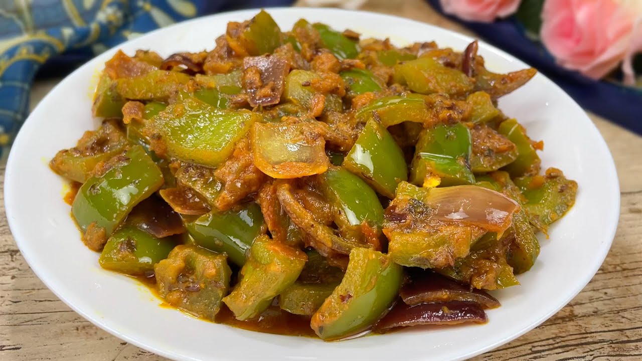 Capsicum Curry Recipe &bull; Shimla Mirch Ki Sabji Recipe &bull; Bell Pepper Recipe &bull; Shimla Mirch Recipe