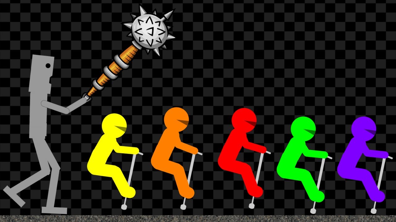 Mysterious Man Carrying a Mace - Survival Pogostick Race