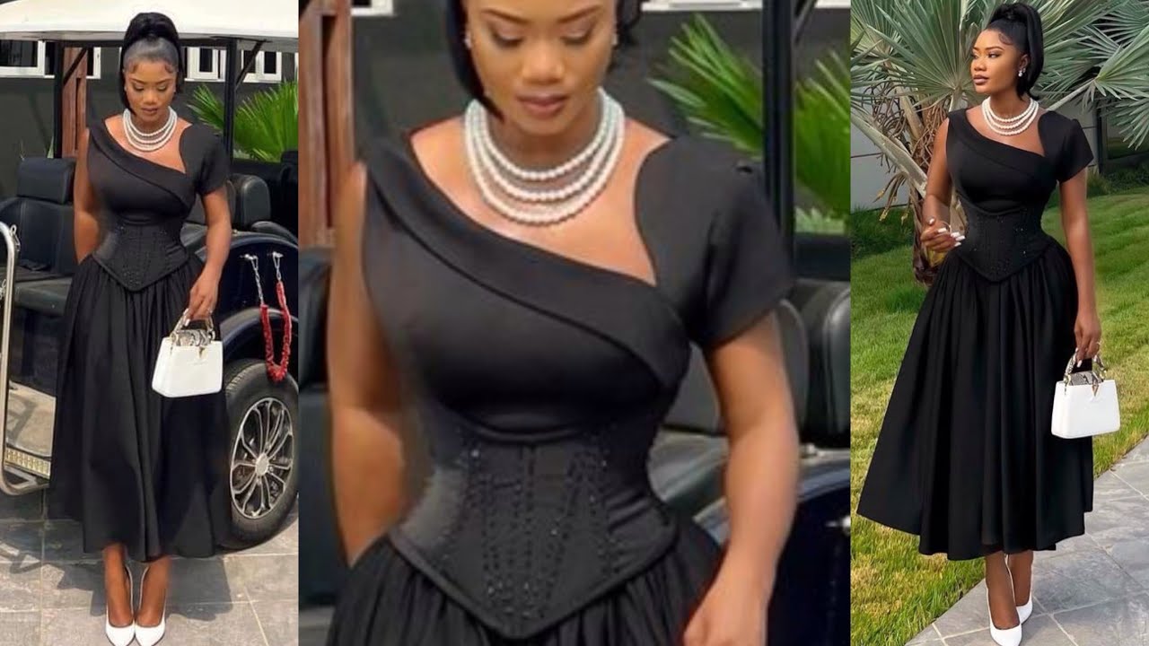 Как сшить это платье с асимметричным воротником и корсетом под грудью