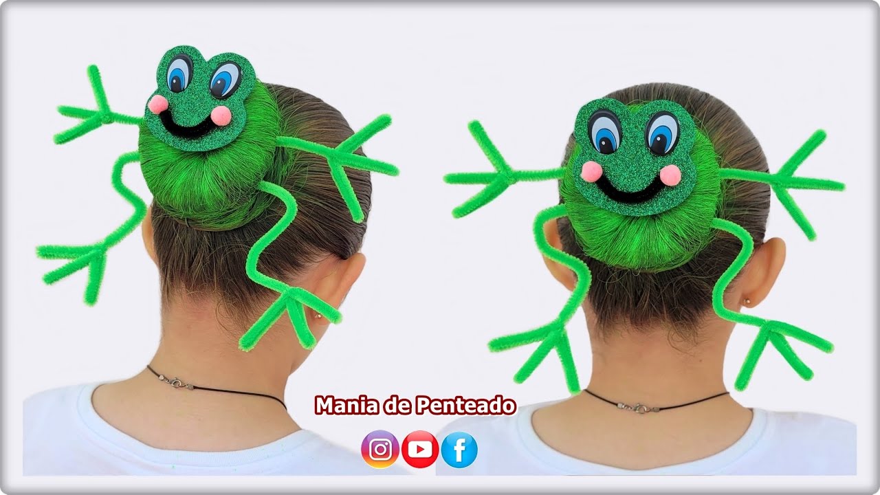 Penteado Divertido de Sapinho para Cabelo Maluco | Crazy Hair Day | Hair Tutorial for Girls 🥰