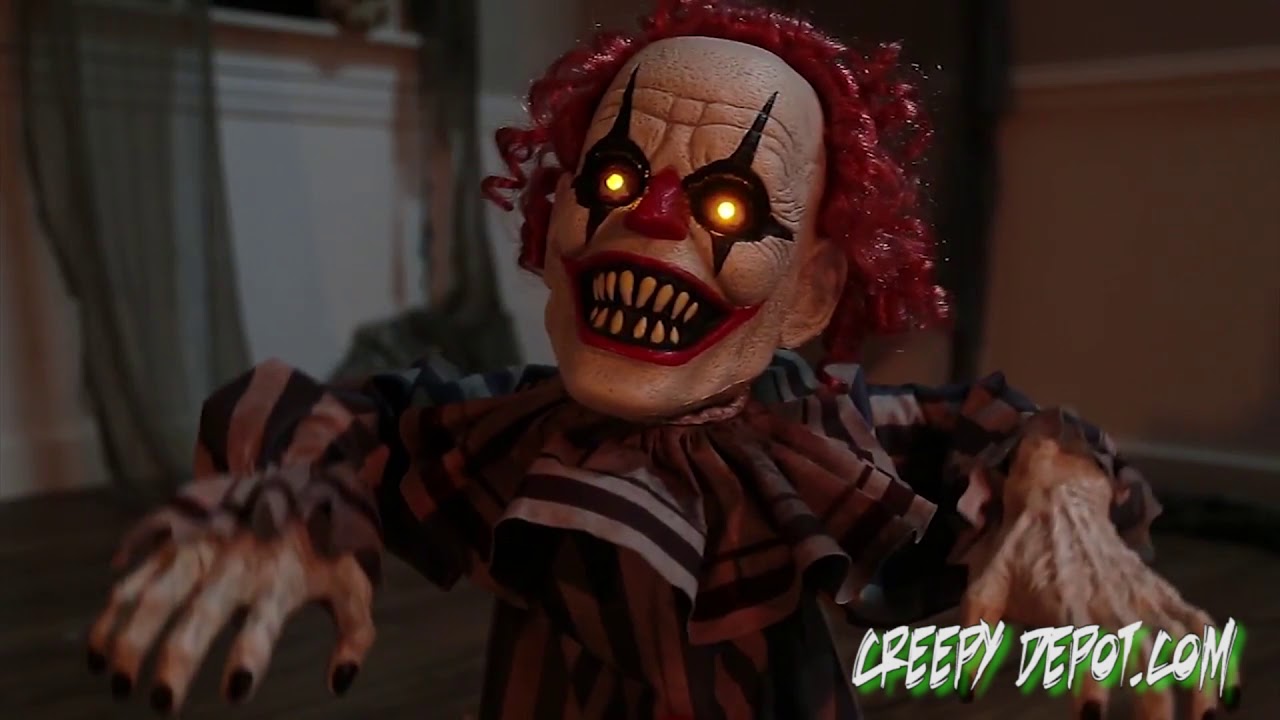 Jumping Evil Clown Animated Halloween Prop