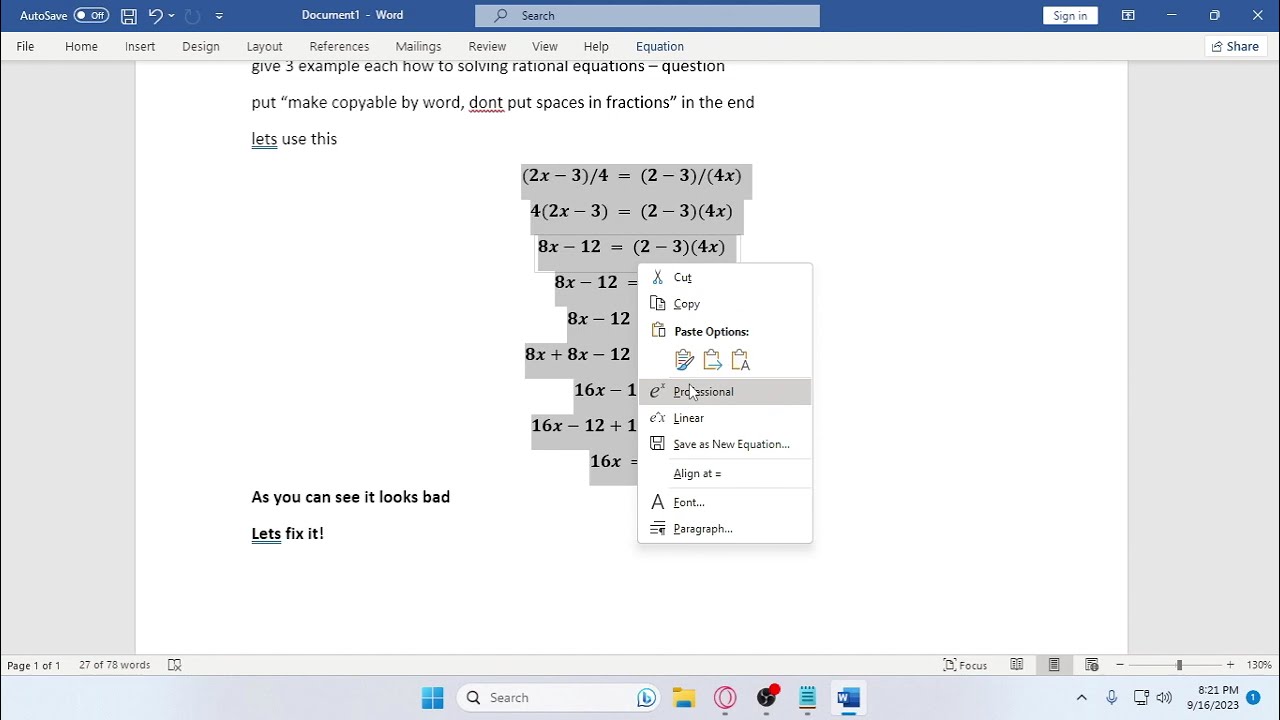 How to copy paste math equations in chatgpt to word and still keep it's layout (rill no fek tutoril)