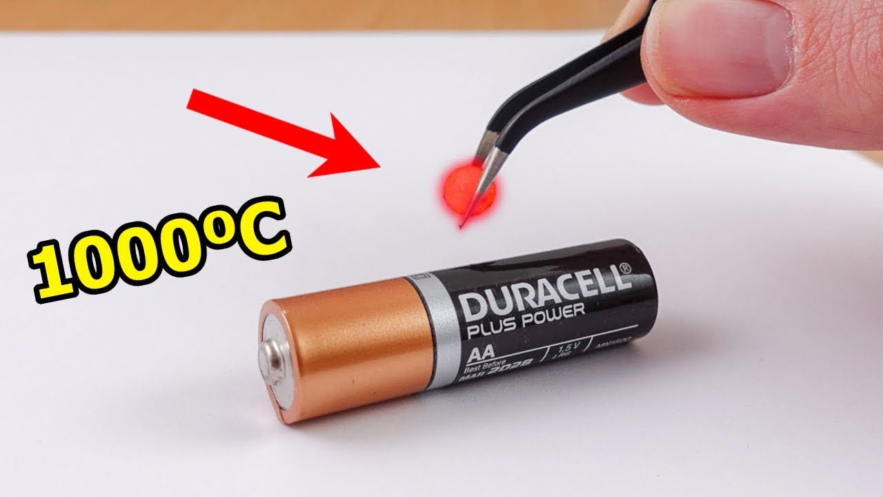 EXPERIMENT: Glowing 1000 Degree mini METAL BALL vs BATTERY