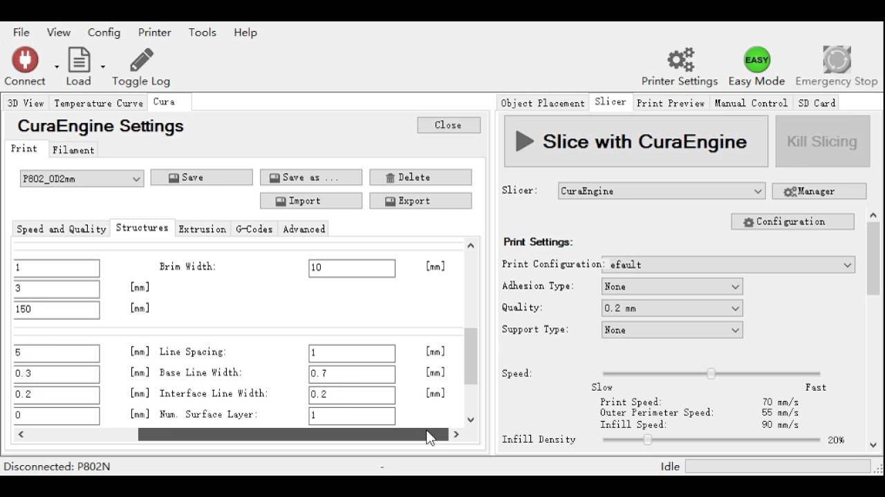 How to slice 3D model by Repetier Host CuraEngine P802