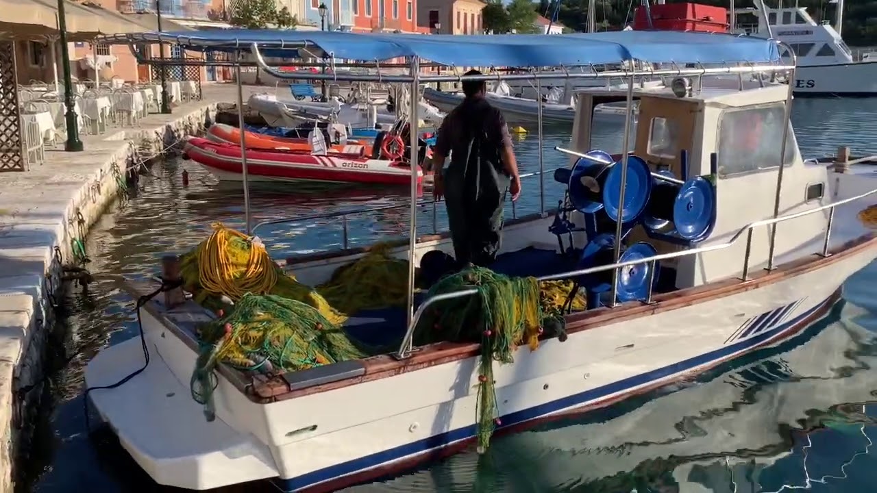 Fishermen in Fiskardo, Kefalonia, Greece 2020