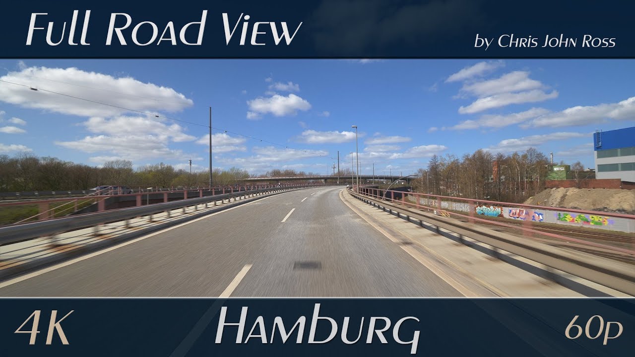 Hamburg, Germany: Veddel - Autobahn (A255), B75 - 4K (UHD/2160p/60p) - Autofahrt - Car Ride Video