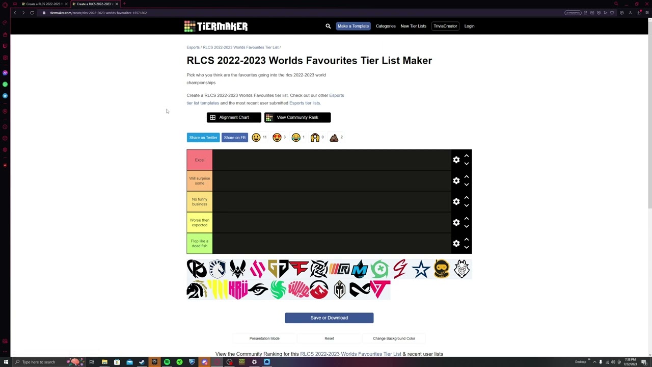 RLCS Tierlists for 2023 worlds!