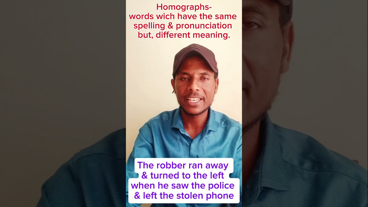 Homographs in English Same Spelling & pronunciation but, Different Meanings