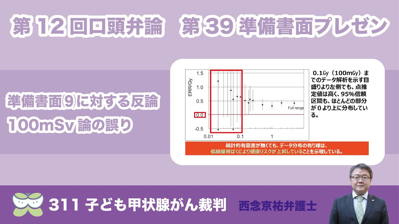 第１２回口頭弁論・第３９準備書面プレゼン（西念弁護士）【311子ども甲状腺がん裁判】