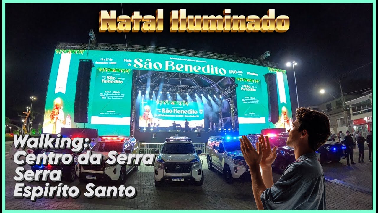 Walking Tour - Natal iluminado no Centro da Serra, cidade de Serra, estado do Espírito Santo.