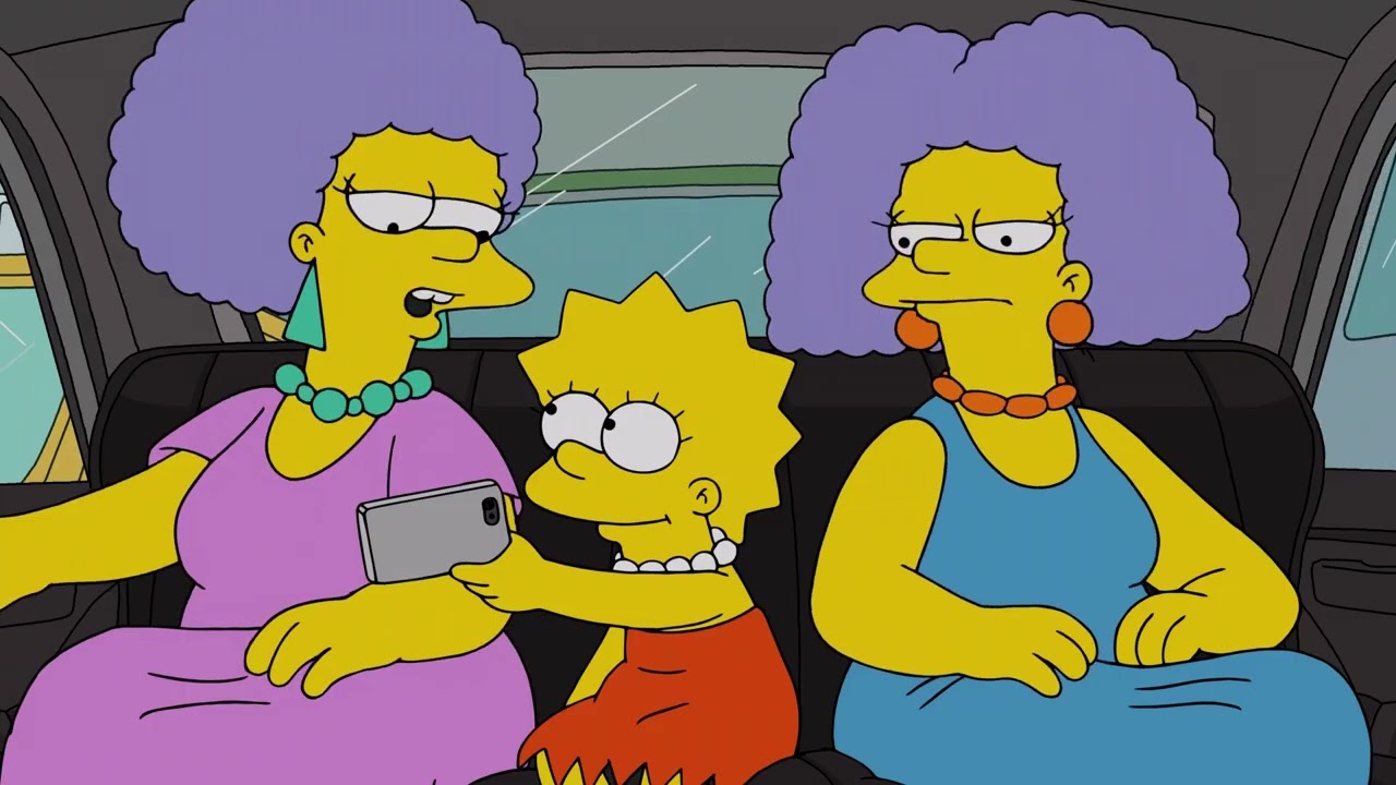 The Simpsons - Lisa, Patty, and Selma at the Laramie Cigraette Smokehouse Grill