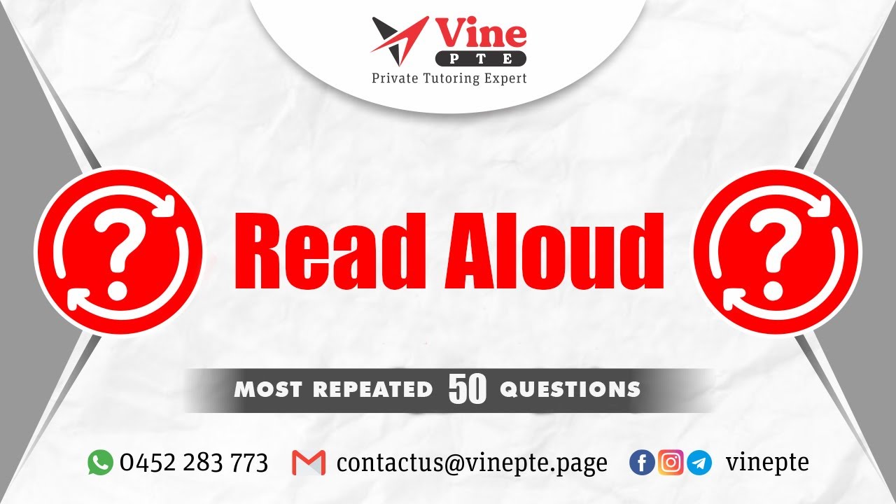 PTE Most Repeated 50 Read Aloud Questions - Speaking Section Part 1 | Practice and Boost Your Score