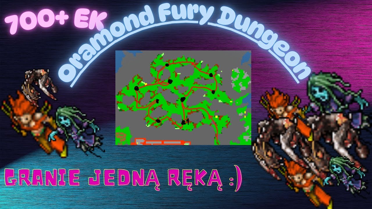Tibia Oramond Fury Dungeon  700+  ek Granie jedną ręką :)