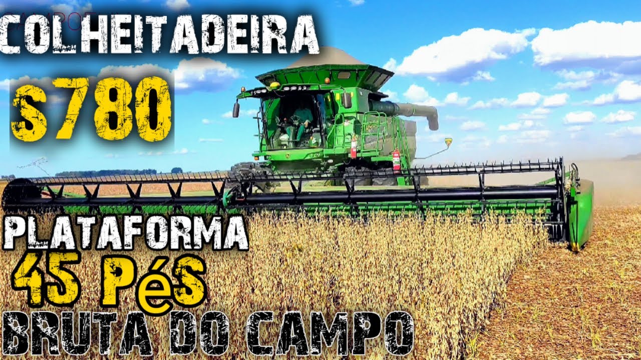 Brutos do campo JohnDeere s780 plataforma de 45 pés💪tecnologia no agro🤠