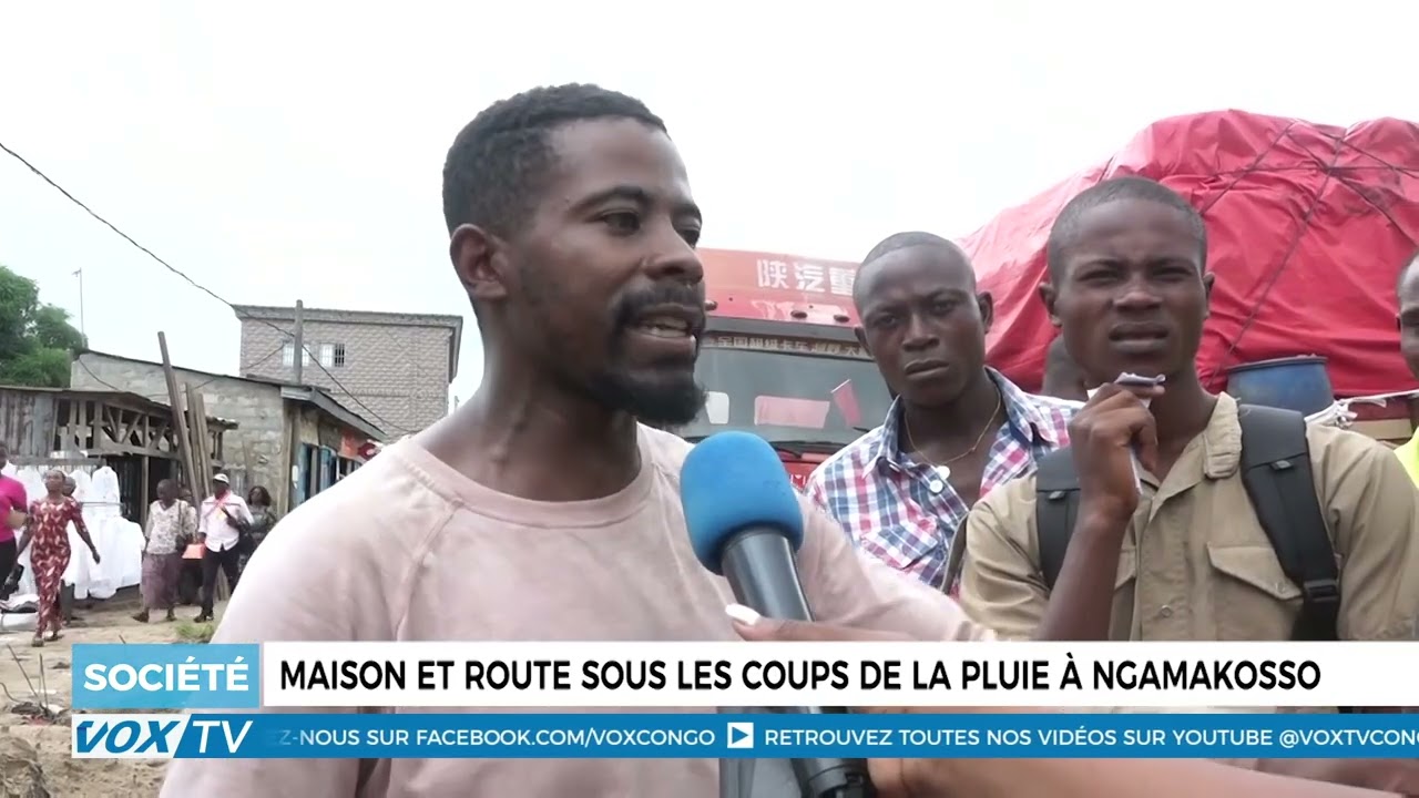 D&eacute;g&acirc;ts &agrave; Ngamakosso : Maisons et routes frapp&eacute;es par les pluies