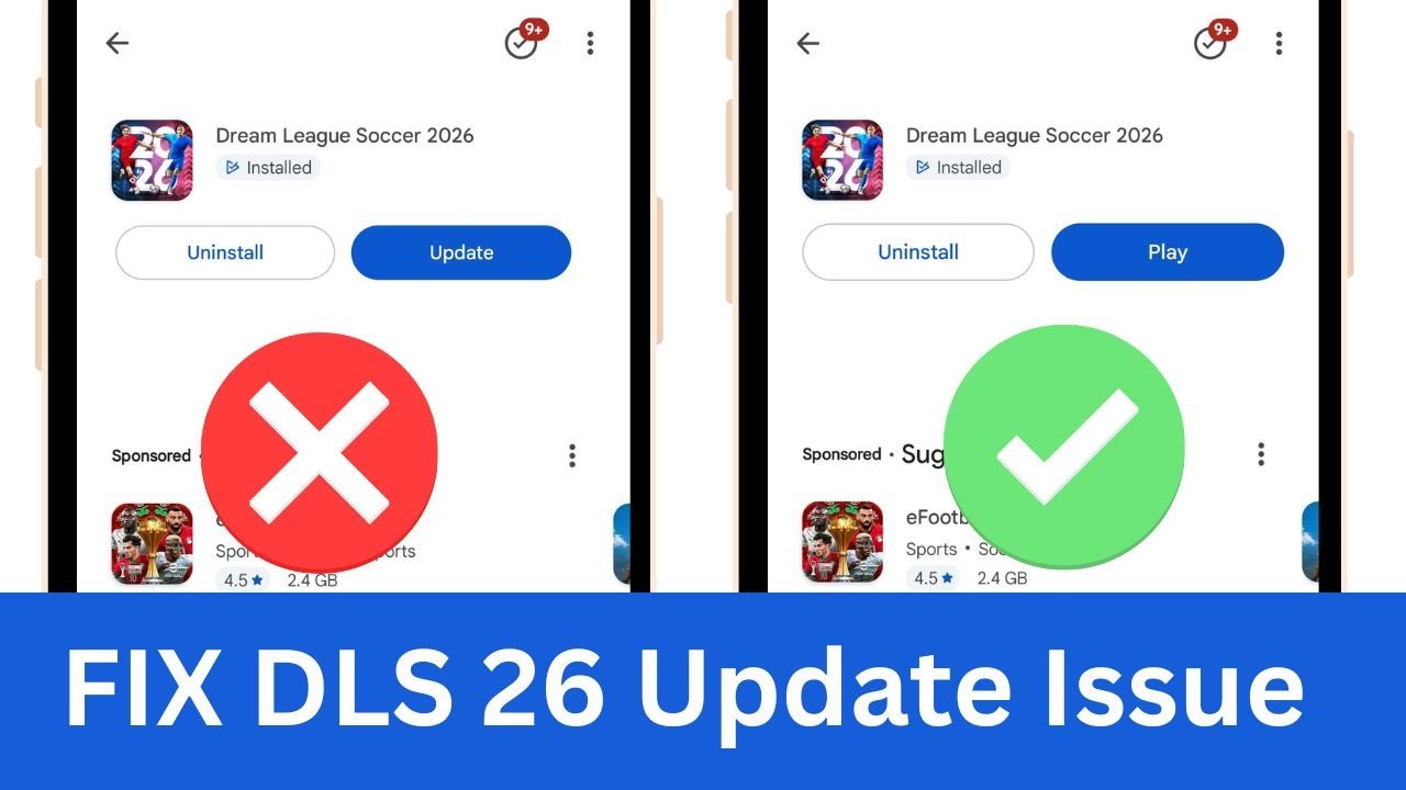 Как исправить проблему с обновлением Dream League Soccer (DLS) 2026