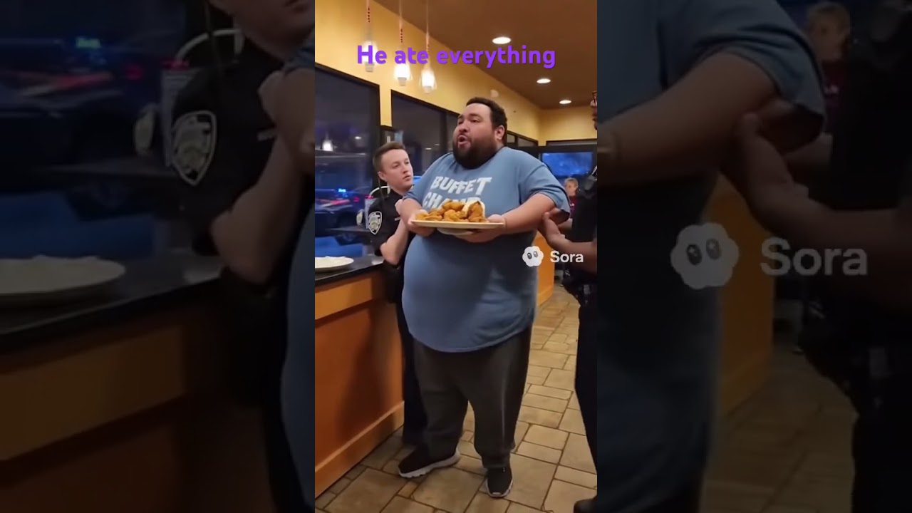 Buffet bandit #bigback #foodie #funnyshorts #cops