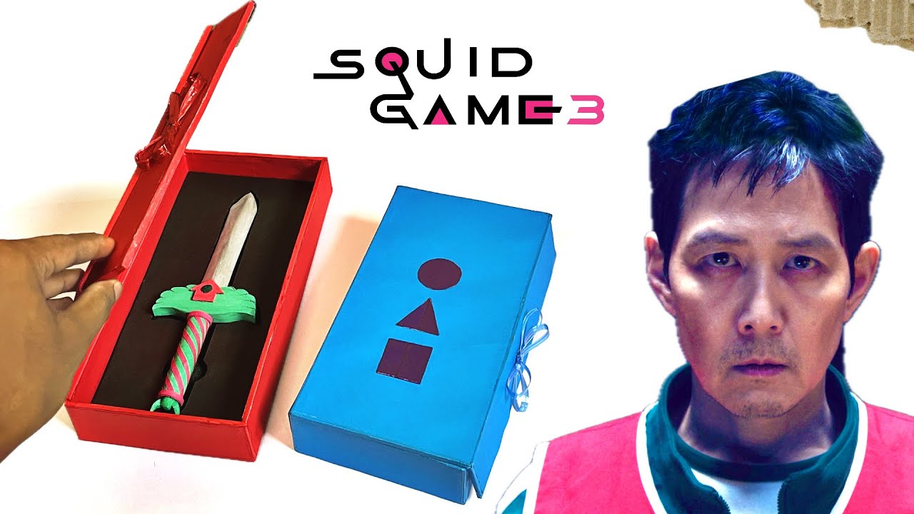 HOW TO MAKE SQUID GAME KEY AND KNIFE WITH BOX | Squid game season 3 | DIY squid game. Squid game Box