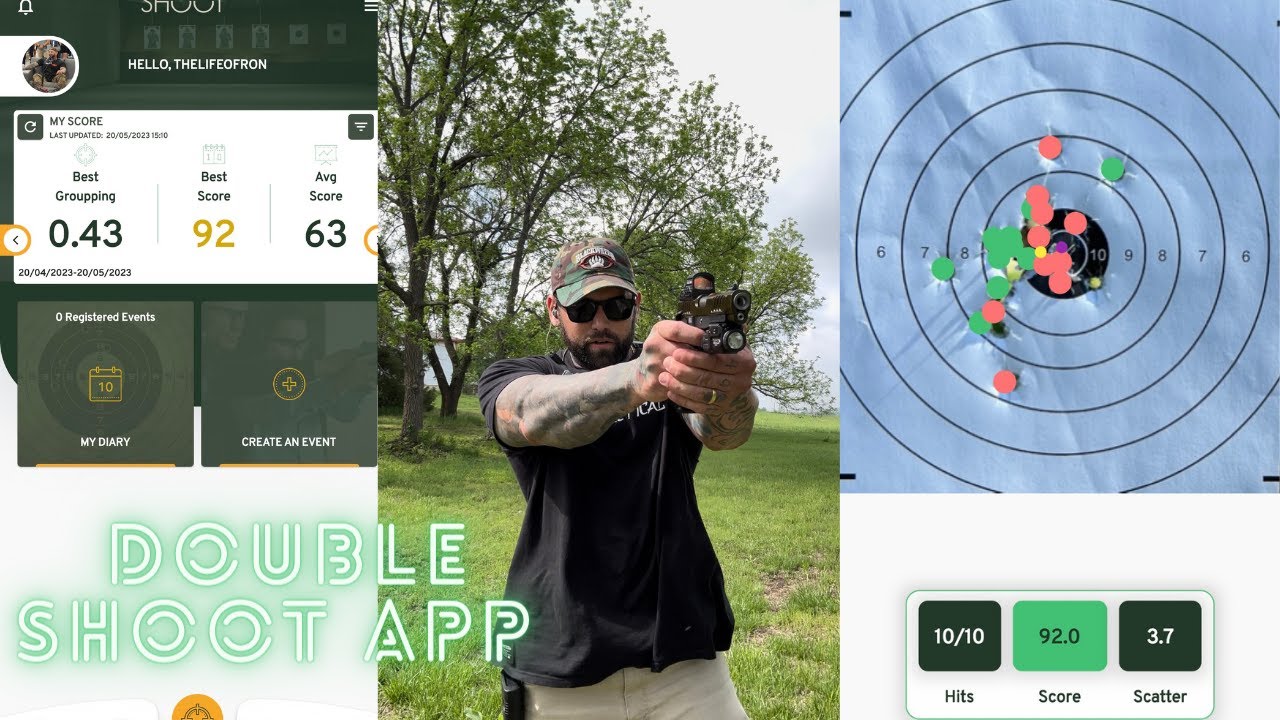 Shooting bullseyes with double shoot app